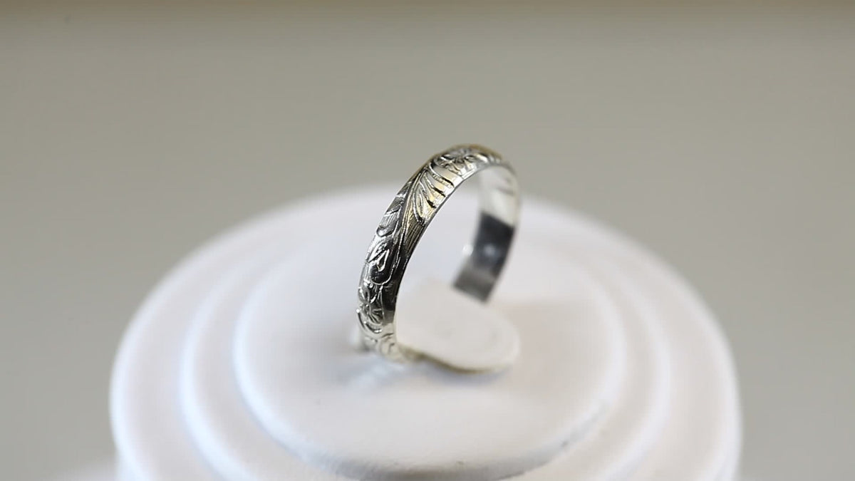 Rings for Women - 925 Sterling Silver Floral Ring Handmade, Vintage Pattern Sterling Silver - product detail view 9