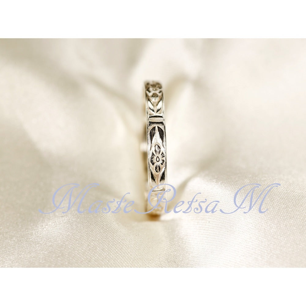 Rings for Women - 925 Sterling Silver Pattern Ring for & Men Handmade Waterproof - product detail view 4