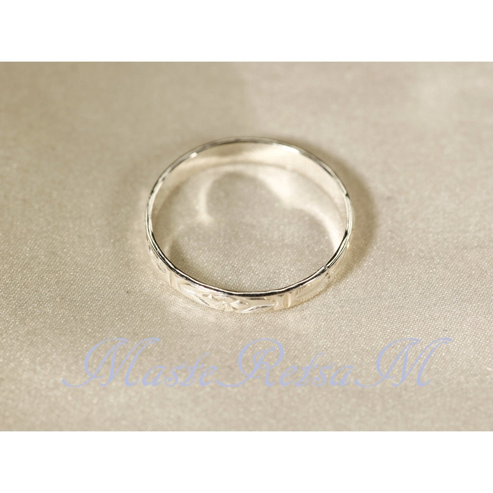 Rings for Women - 925 Sterling Silver Pattern Ring for & Men Handmade Waterproof - product detail view 5