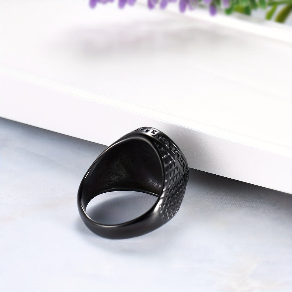 Rings for Women - Cross Ring for Men Stainless Steel Crucifix Christian Prayer Band, Vintage - product detail view 10