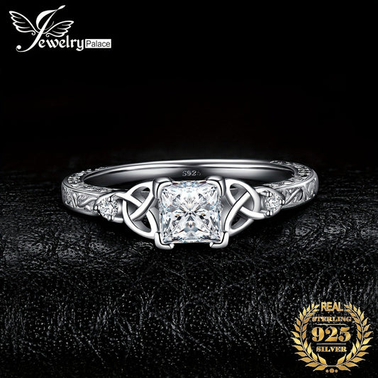 Rings for Women - Engagement Ring for 925 Sterling Silver Princess Cut Cubic Zirconia - main product view