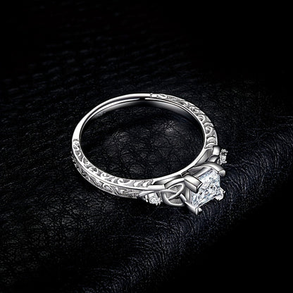 Rings for Women - Engagement Ring for 925 Sterling Silver Princess Cut Cubic Zirconia - product detail view 9