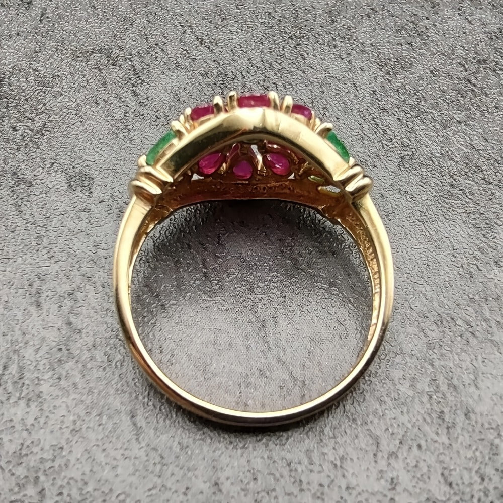 Rings for Women - Gold Ring 14K Gold Plated Red Cubic Zirconia CZ Ring for Boho Elegant - product detail view 5