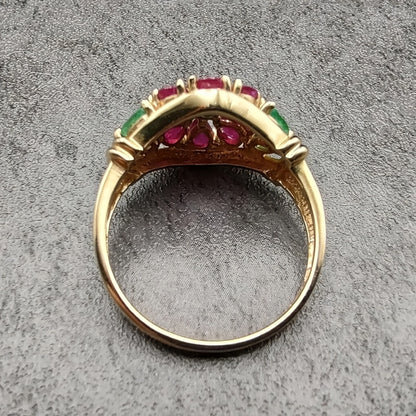 Rings for Women - Gold Ring 14K Gold Plated Red Cubic Zirconia CZ Ring for Boho Elegant - product detail view 5