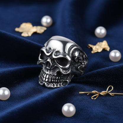 Rings for Women - Gothic Skull Ring for Men 304 Stainless Steel Vintage Biker Ring, Sizes - product detail view 6