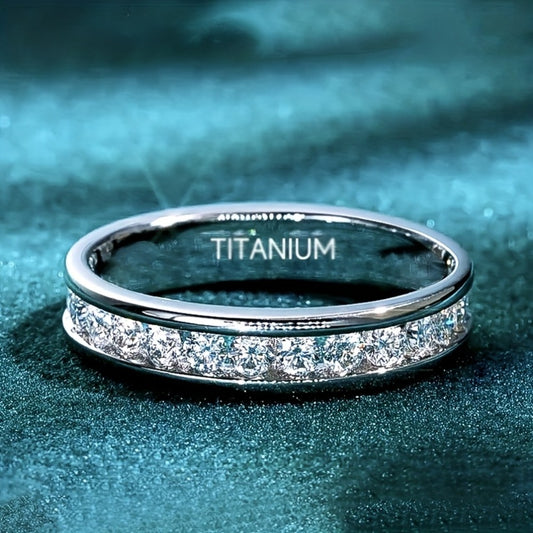 Rings for Women - Moissanite Ring 925 Sterling Silver Sparkling Unisex for Men Couples - main product view