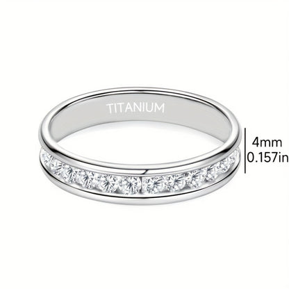 Rings for Women - Moissanite Ring 925 Sterling Silver Sparkling Unisex for Men Couples - product detail view 3