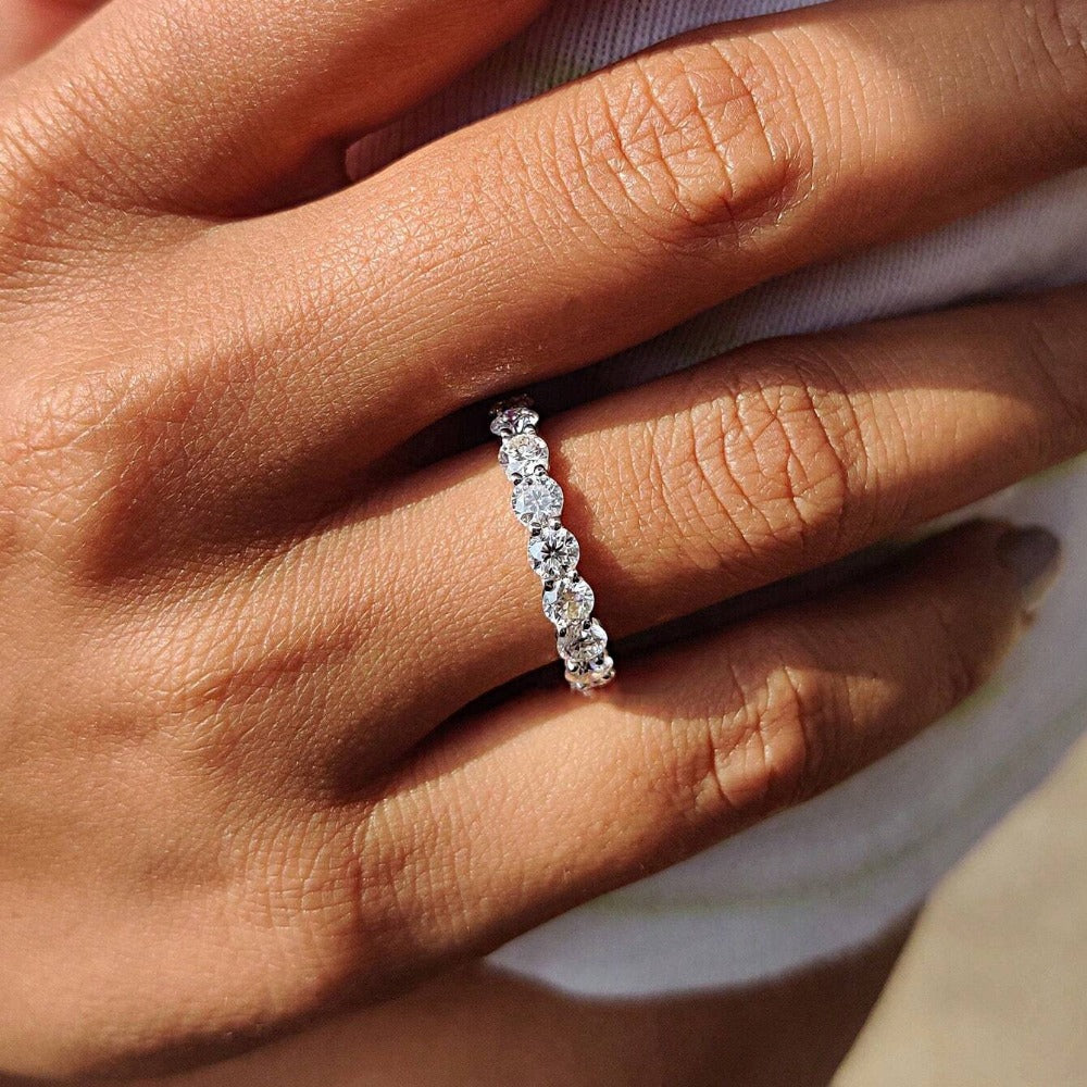 Rings for Women - Moissanite Wedding Ring S925 Sterling Silver Sparkling Solitaire - product detail view 9