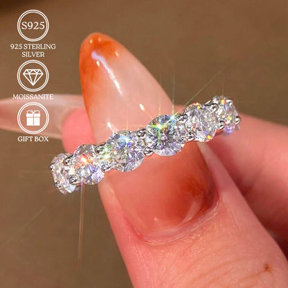 Rings for Women - Moissanite Wedding Ring S925 Sterling Silver Sparkling Solitaire - product detail view 11