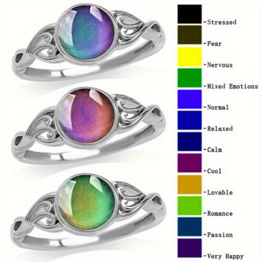 Rings for Women - Mood Ring 925 Sterling Silver - Temperature Sensitive Color Changing Ring - main product view