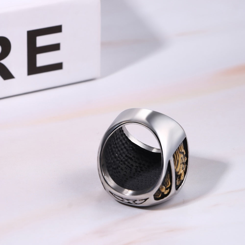 Rings for Women - Saint Benedict Medal Ring Stainless Steel Cross Religious Jewelry Silver - product detail view 8