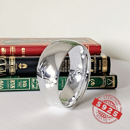 Rings for Women - Sterling Silver Band Ring 8mm Wide Solid Silver Eternal Ring for Men - product detail view 14