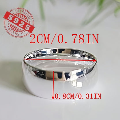 Rings for Women - Sterling Silver Band Ring 8mm Wide Solid Silver Eternal Ring for Men - product detail view 15