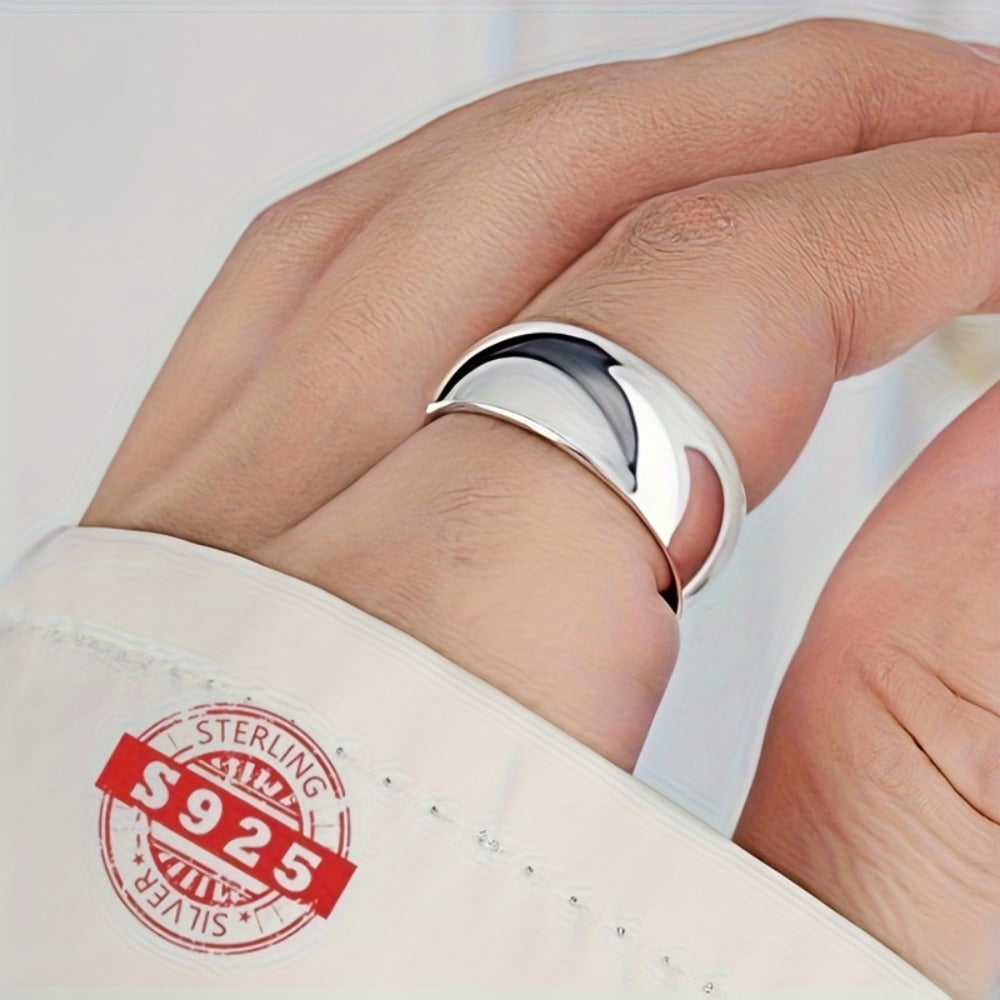 Rings for Women - Sterling Silver Band Ring 8mm Wide Solid Silver Eternal Ring for Men - product detail view 20