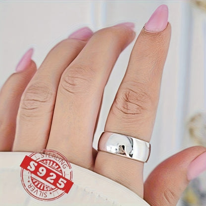Rings for Women - Sterling Silver Band Ring 8mm Wide Solid Silver Eternal Ring for Men - product detail view 21