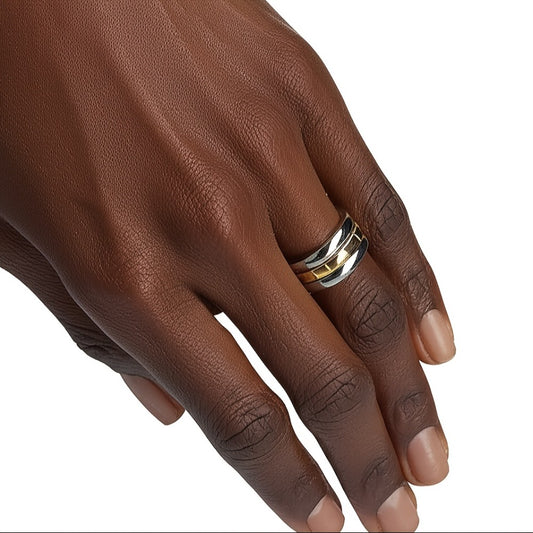 Rings for Women - Titanium Steel Ring for Men - 12mm Wide Stainless Steel Band - main product view