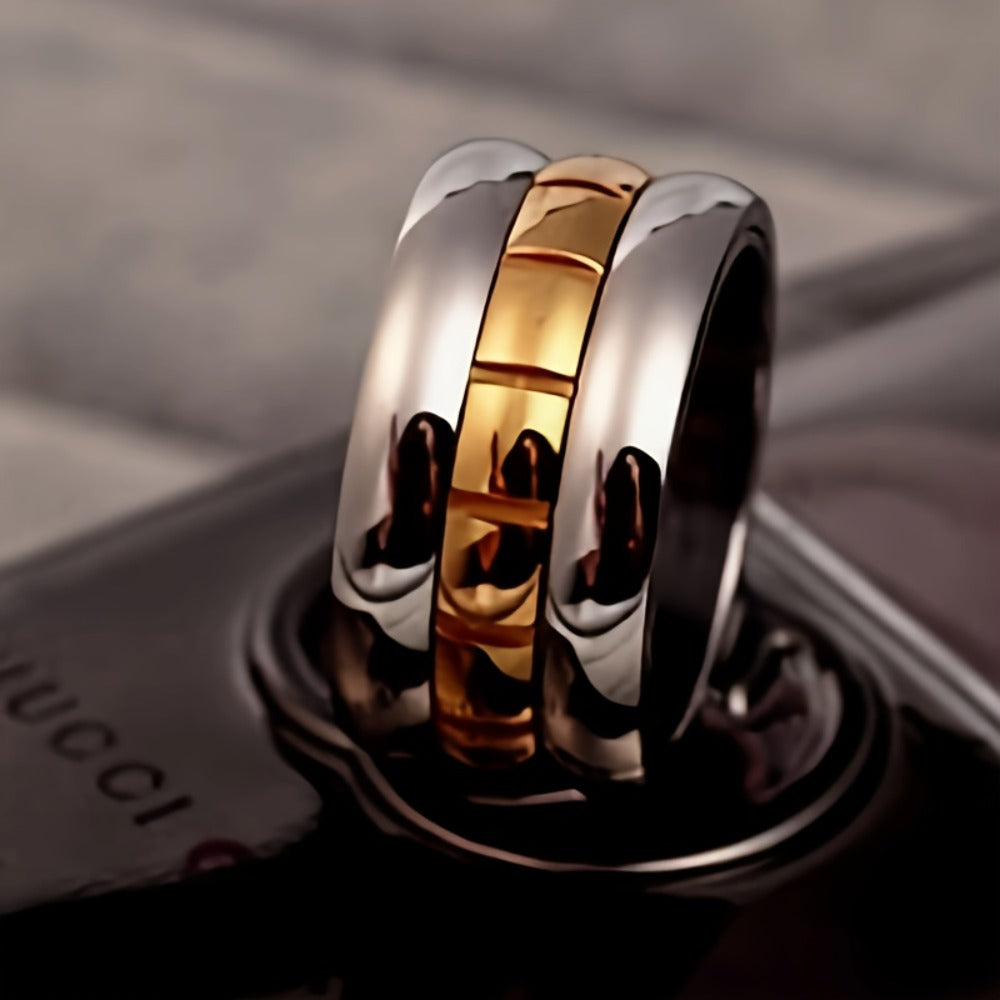 Rings for Women - Titanium Steel Ring for Men - 12mm Wide Stainless Steel Band - product detail view 3
