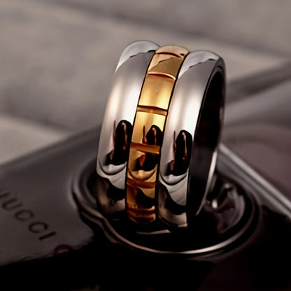 Rings for Women - Titanium Steel Ring for Men - 12mm Wide Stainless Steel Band - product detail view 3