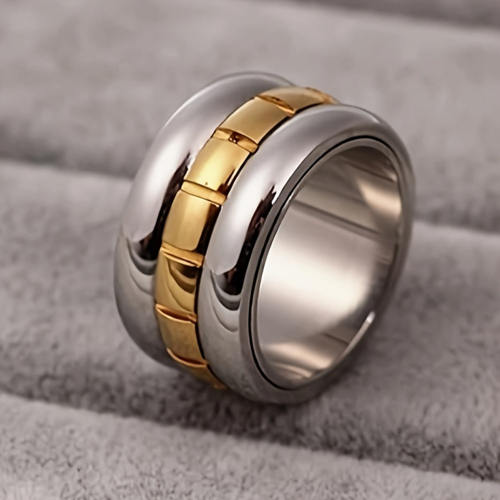 Rings for Women - Titanium Steel Ring for Men - 12mm Wide Stainless Steel Band - product detail view 4