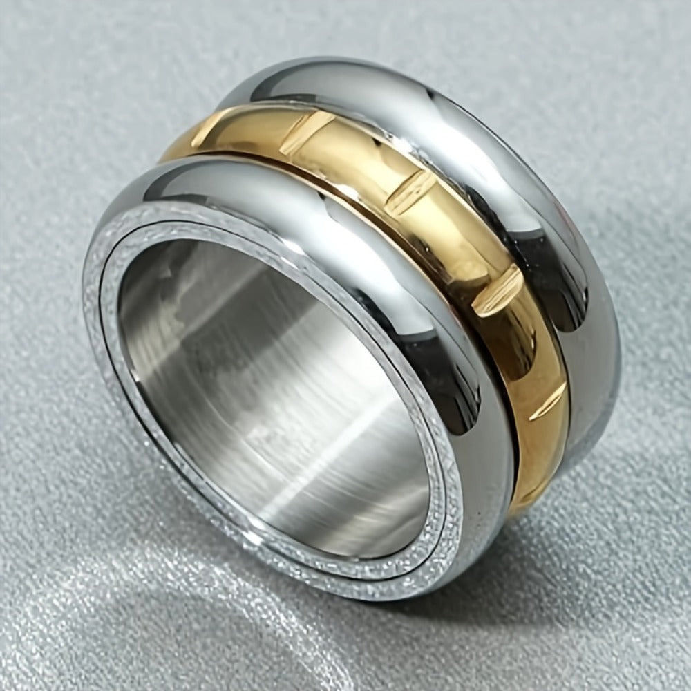 Rings for Women - Titanium Steel Ring for Men - 12mm Wide Stainless Steel Band - product detail view 6