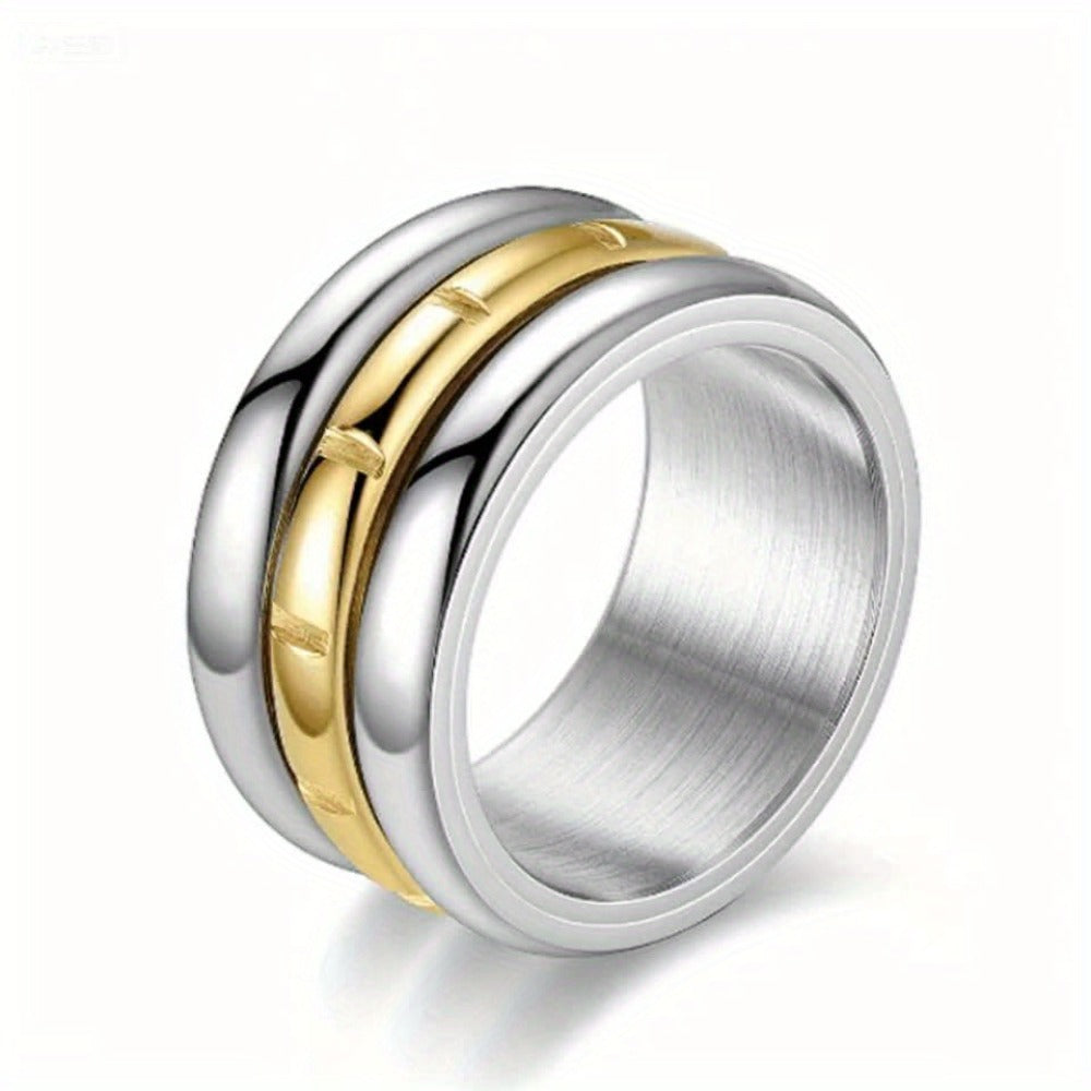 Rings for Women - Titanium Steel Ring for Men - 12mm Wide Stainless Steel Band - product detail view 8