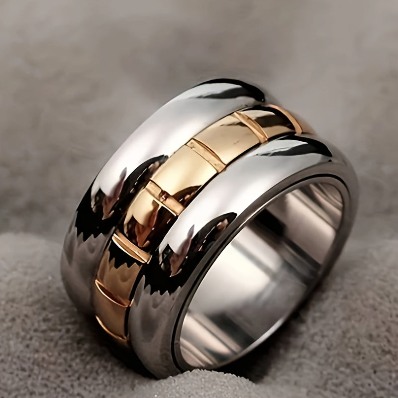 Rings for Women - Titanium Steel Ring for Men - 12mm Wide Stainless Steel Band - product detail view 9