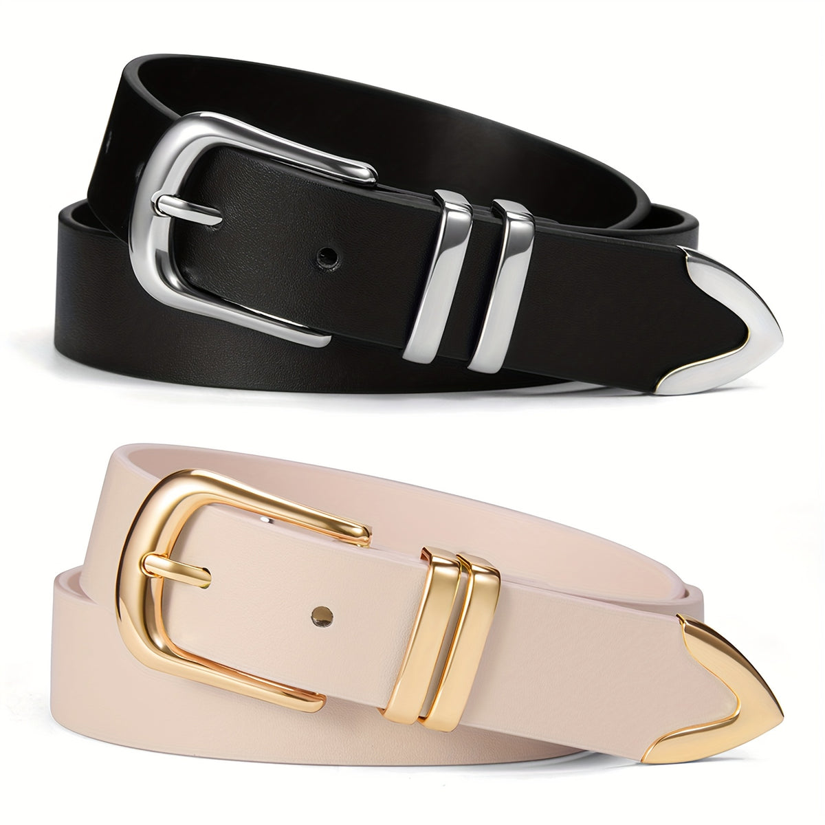 Women's Belt - 2-Pack 's Set Multi-Color Combination Versatile Waist for Dresses Pants - product detail view 27