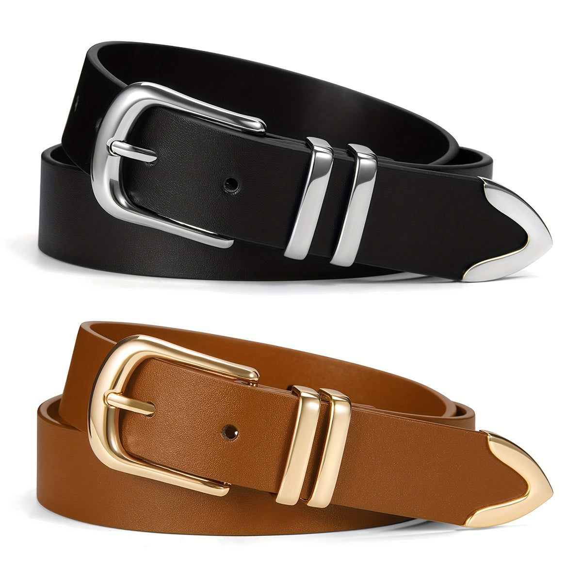 Women's Belt - 2-Pack 's Set Multi-Color Combination Versatile Waist for Dresses Pants - product detail view 28
