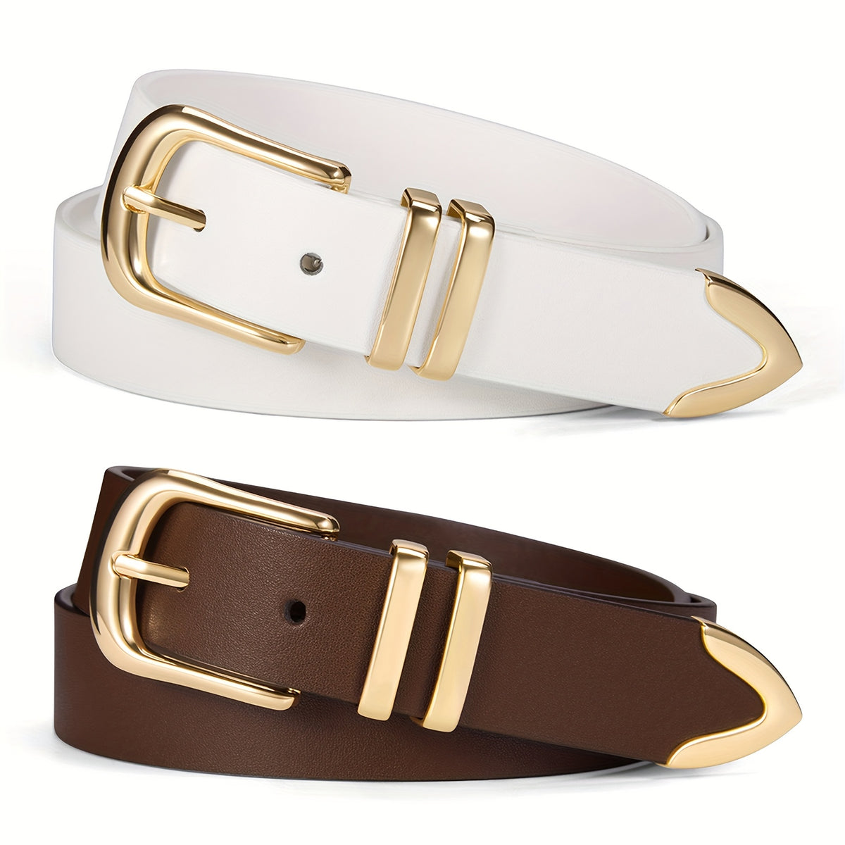 Women's Belt - 2-Pack 's Set Multi-Color Combination Versatile Waist for Dresses Pants - product detail view 34