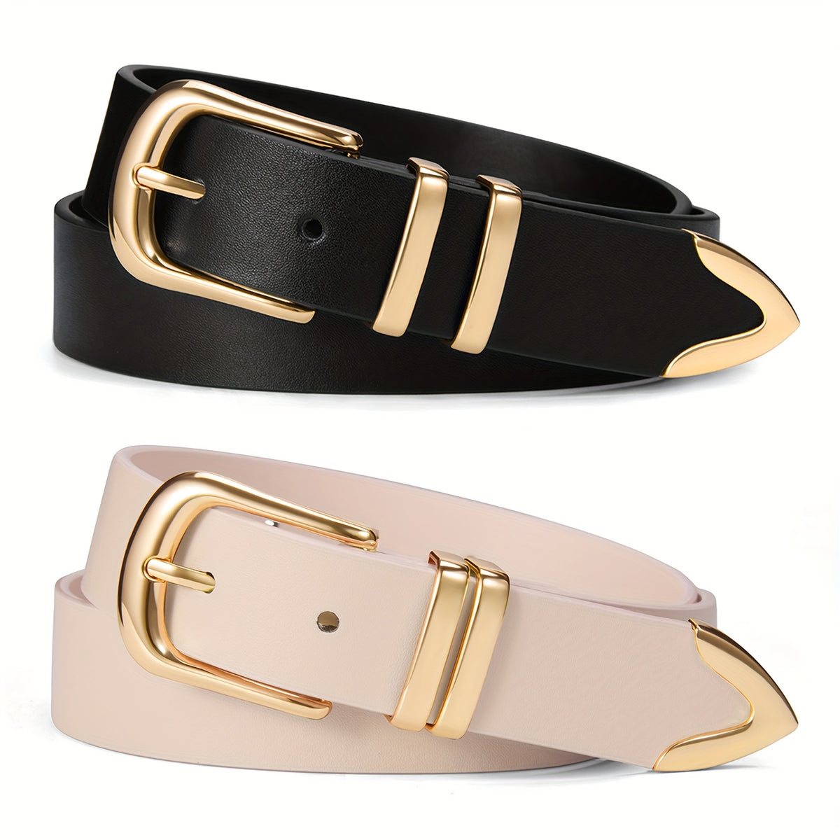 Women's Belt - 2-Pack 's Set Multi-Color Combination Versatile Waist for Dresses Pants - product detail view 39