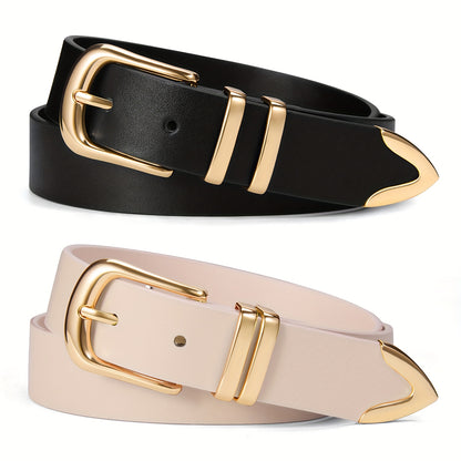 Women's Belt - 2-Pack 's Set Multi-Color Combination Versatile Waist for Dresses Pants - product detail view 46