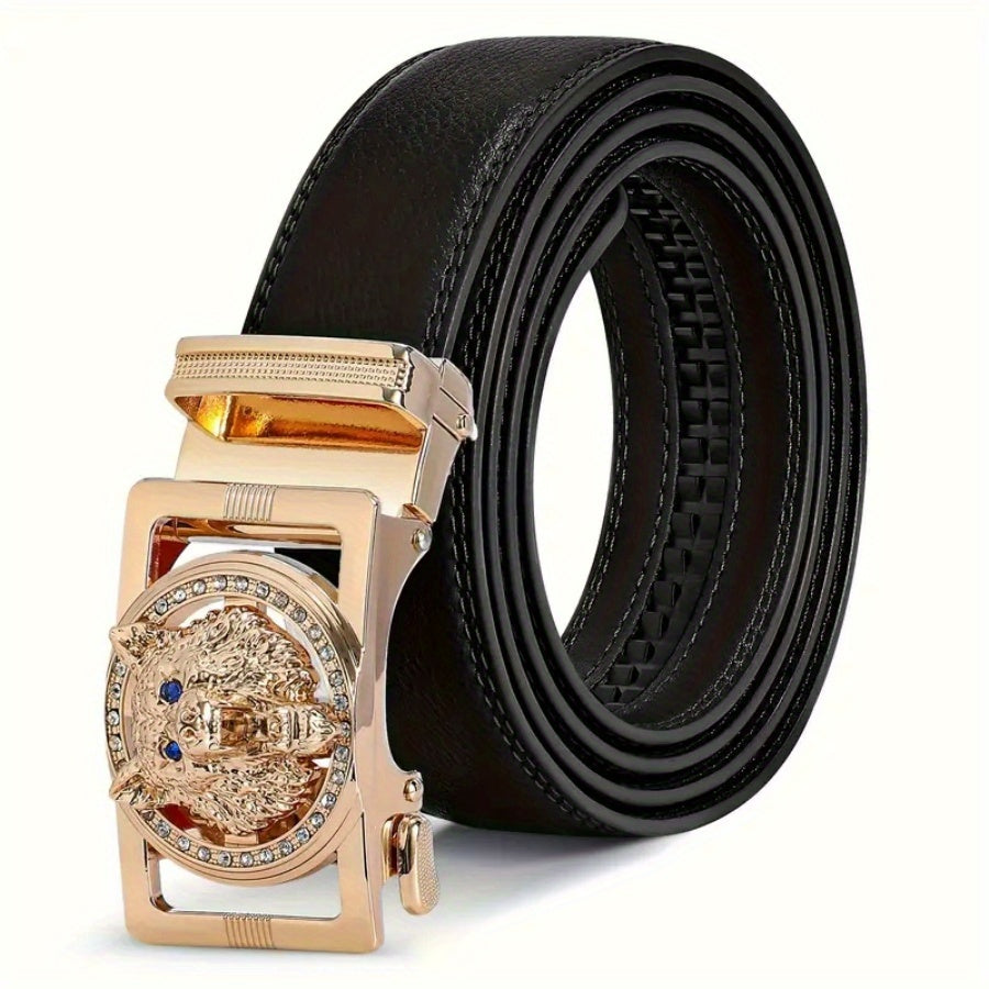 Men's Belt - Automatic Buckle Unisex Metal Clasp No Hole Adjustable Slide Ratchet Waist - product detail view 19