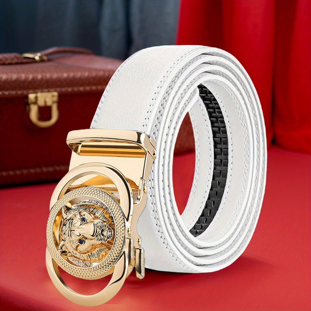 Men's Belt - Automatic Buckle Unisex Metal Clasp No Hole Adjustable Slide Ratchet Waist - product detail view 23