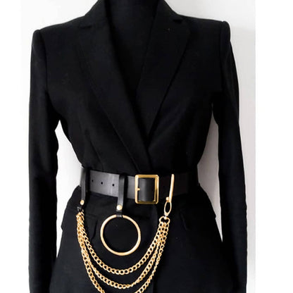 Women's Belt - Chain Harness for Street Punk Circle Chain Decor Stainless Steel Buckle - main product view