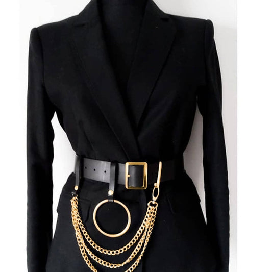 Women's Belt - Chain Harness for Street Punk Circle Chain Decor Stainless Steel Buckle - main product view