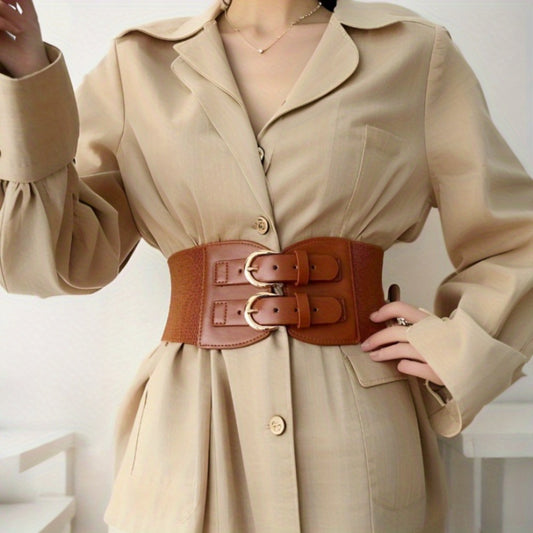 Women's Belt - Corset for Elastic Wide - Stretchy Bimetallic Buckle Waist for Dresses - main product view