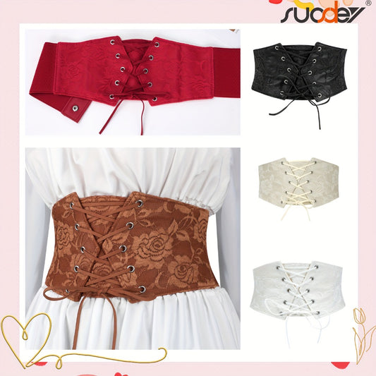 Women's Belt - Corset for Lace Up Wide Waist Cincher - Elastic Waspie Underbust Corset - main product view
