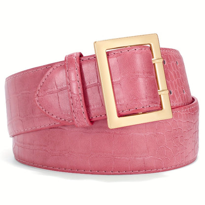 Women's Belt - Crocodile Pattern Wide for - Fashion Textured Waist for Jeans Dress Pants - product detail view 7