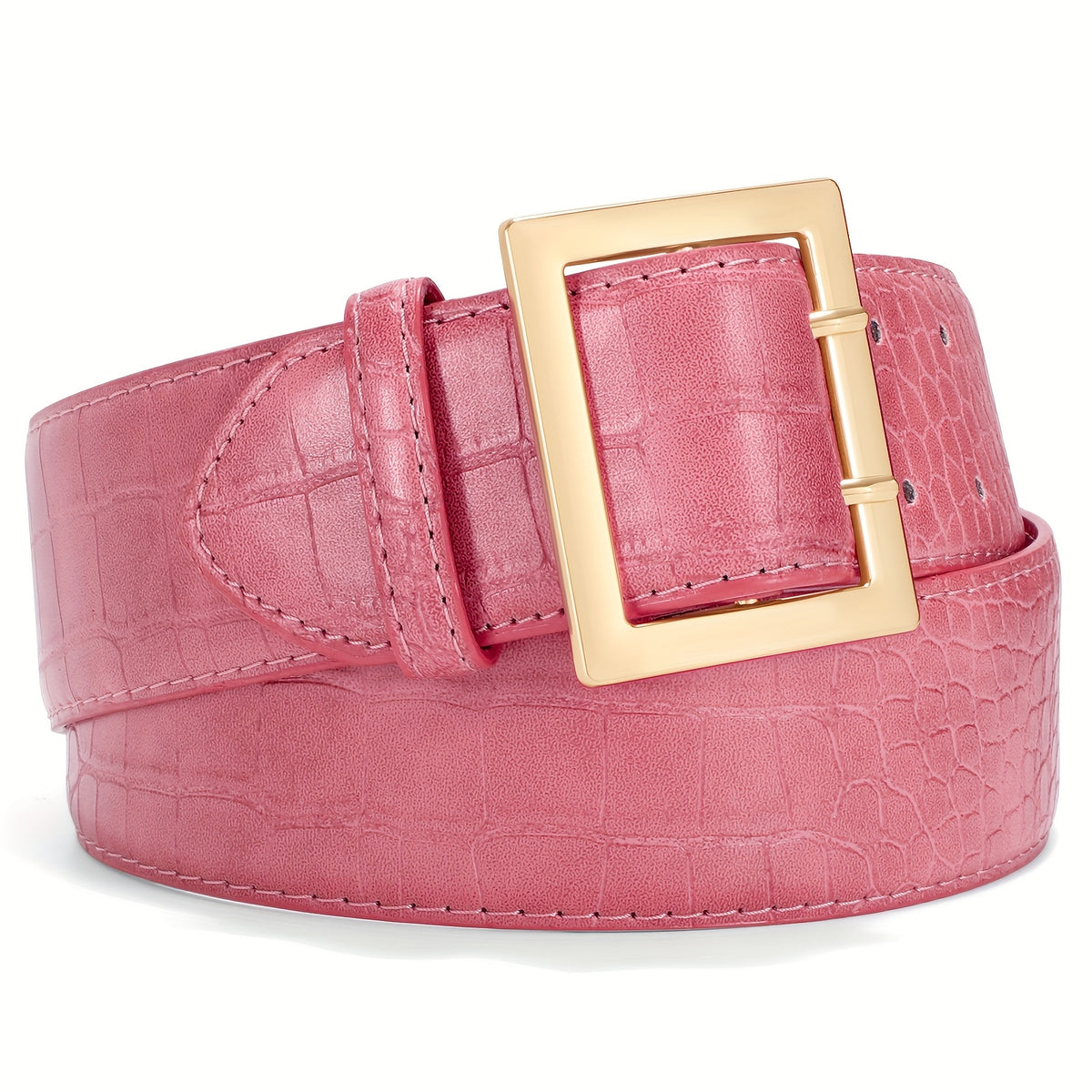 Women's Belt - Crocodile Pattern Wide for - Fashion Textured Waist for Jeans Dress Pants - product detail view 15