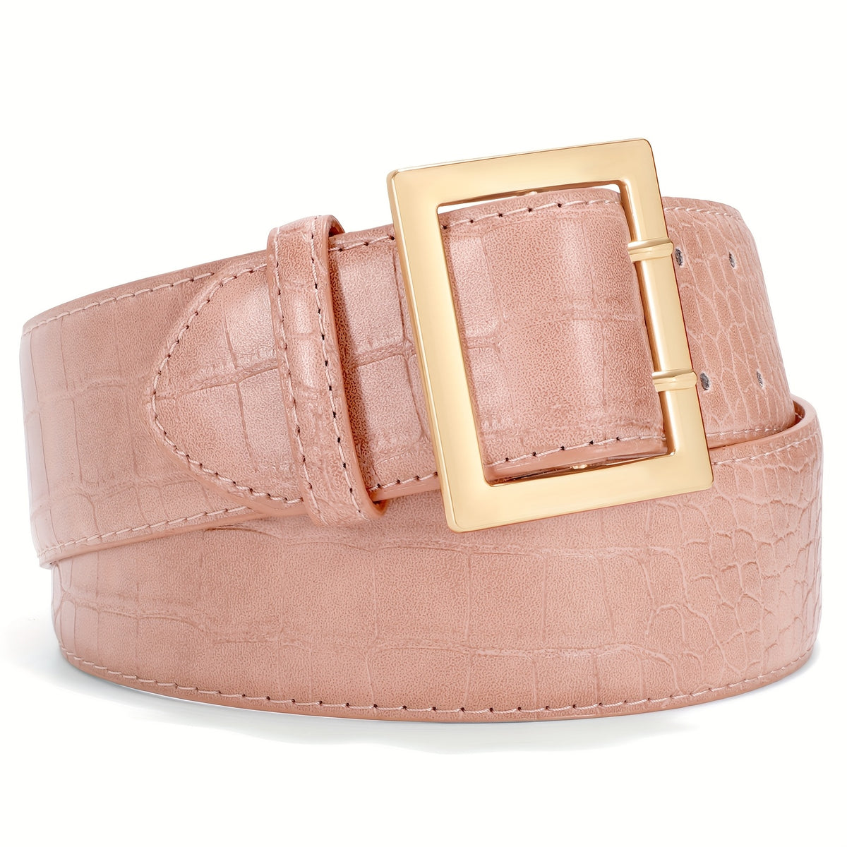 Women's Belt - Crocodile Pattern Wide for - Fashion Textured Waist for Jeans Dress Pants - product detail view 25