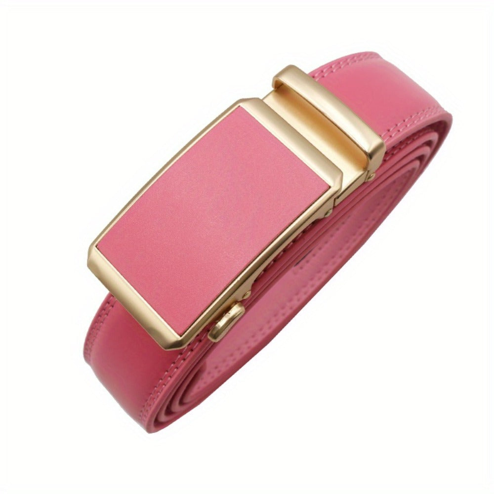 Men's Belt - Faux Leather for with Automatic Buckle 9 Colors, Adjustable up to 49.2" - product detail view 3