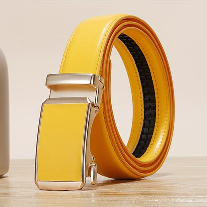 Men's Belt - Faux Leather for with Automatic Buckle 9 Colors, Adjustable up to 49.2" - product detail view 5