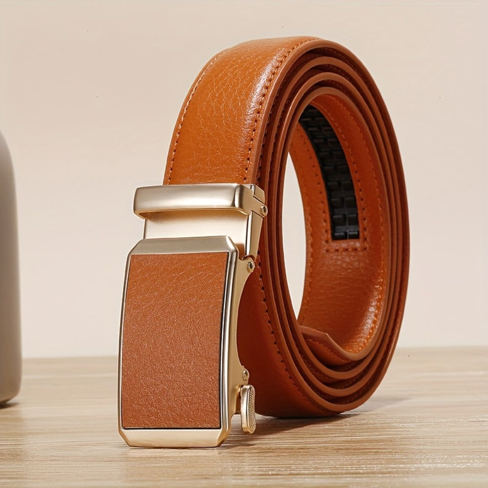Men's Belt - Faux Leather for with Automatic Buckle 9 Colors, Adjustable up to 49.2" - product detail view 9