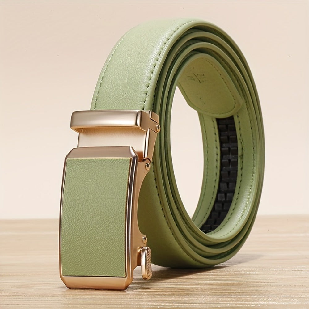 Men's Belt - Faux Leather for with Automatic Buckle 9 Colors, Adjustable up to 49.2" - product detail view 10