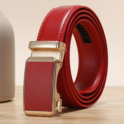 Men's Belt - Faux Leather for with Automatic Buckle 9 Colors, Adjustable up to 49.2" - product detail view 11