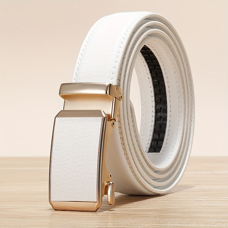 Men's Belt - Faux Leather for with Automatic Buckle 9 Colors, Adjustable up to 49.2" - product detail view 20
