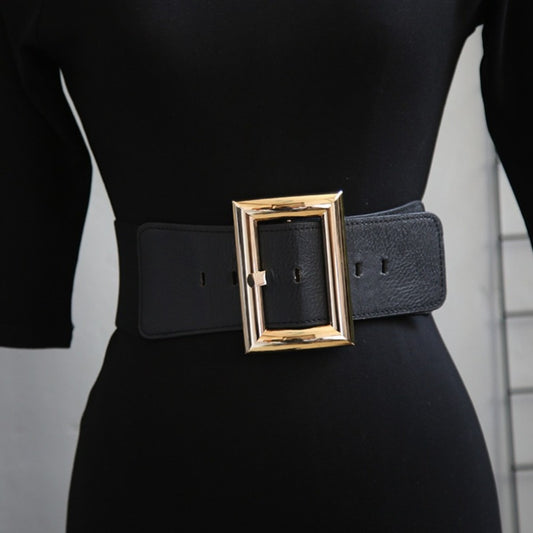 Women's Belt - French Style Elastic Waist for - Minimalist Square Buckle Stretchy - main product view