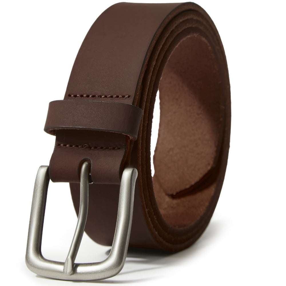 Men's Belt - Genuine Leather for Handmade Full Grain Casual Everyday Jeans Stainless - product detail view 5