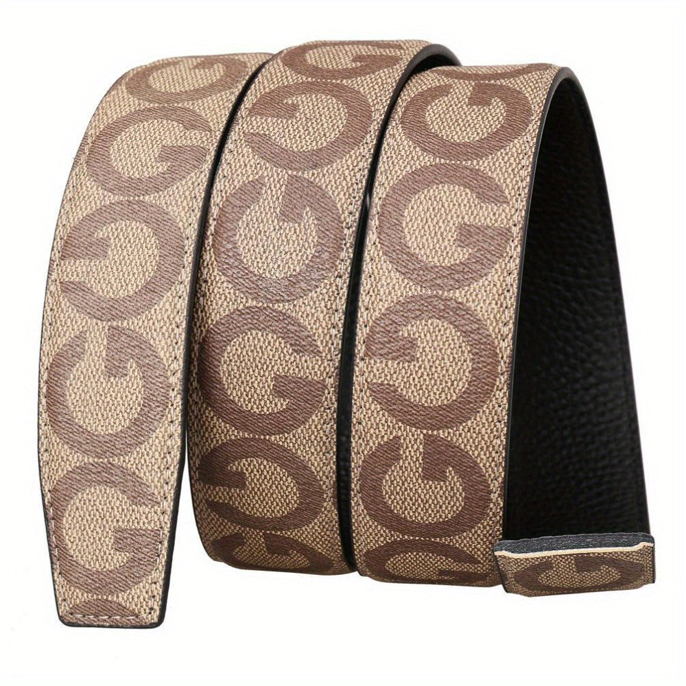 Men's Belt - Leather Unisex Genuine Leather, Letter G Embossed Automatic Alloy Buckle - product detail view 15