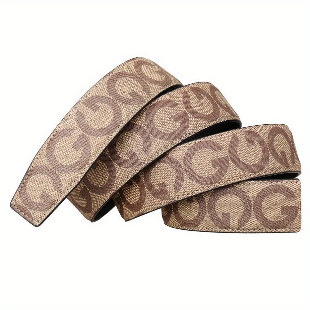 Men's Belt - Leather Unisex Genuine Leather, Letter G Embossed Automatic Alloy Buckle - product detail view 16
